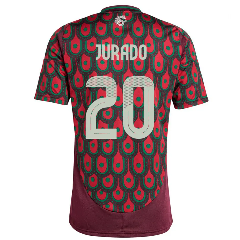 Danxen Heren Mexico Heriberto Jurado #20 Kastanjebruin Thuisshirt Thuistenue 24-26 T-Shirt
