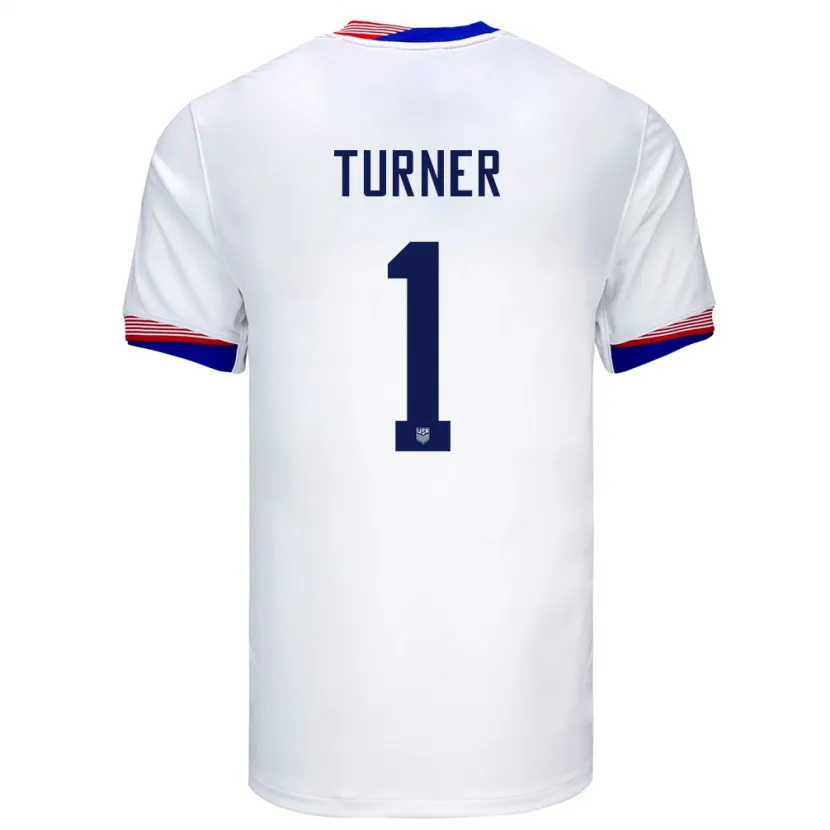 Danxen Heren Verenigde Staten Matt Turner #1 Wit Thuisshirt Thuistenue 24-26 T-Shirt