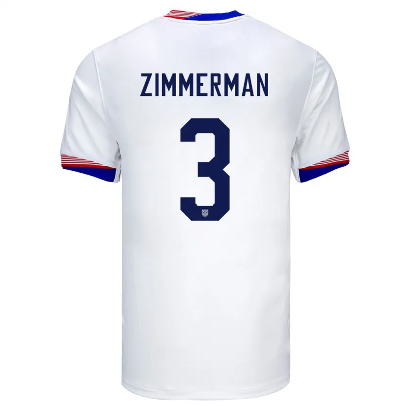 Danxen Heren Verenigde Staten Walker Zimmerman #3 Wit Thuisshirt Thuistenue 24-26 T-Shirt
