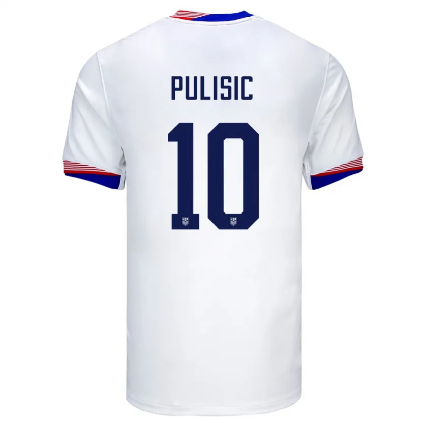 Danxen Heren Verenigde Staten Christian Pulisic #10 Wit Thuisshirt Thuistenue 24-26 T-Shirt