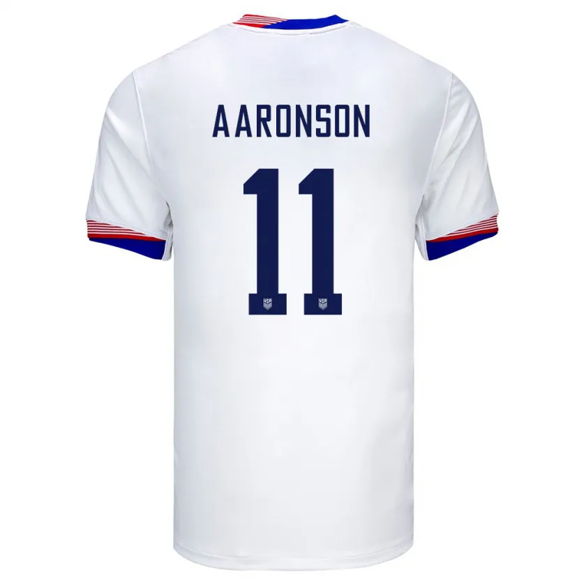 Danxen Heren Verenigde Staten Brenden Aaronson #11 Wit Thuisshirt Thuistenue 24-26 T-Shirt