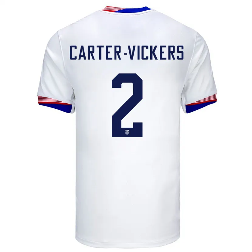 Danxen Heren Verenigde Staten Cameron Carter-Vickers #2 Wit Thuisshirt Thuistenue 24-26 T-Shirt