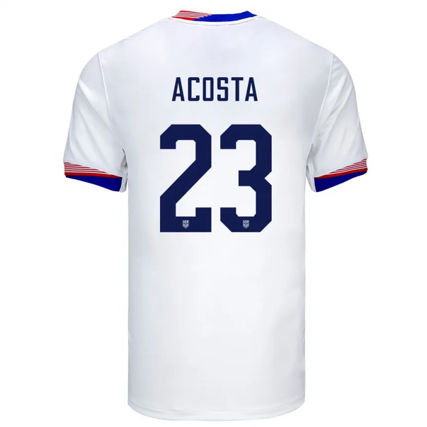 Danxen Heren Verenigde Staten Kellyn Acosta #23 Wit Thuisshirt Thuistenue 24-26 T-Shirt