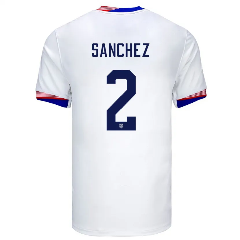 Danxen Heren Verenigde Staten Ashley Sanchez #2 Wit Thuisshirt Thuistenue 24-26 T-Shirt