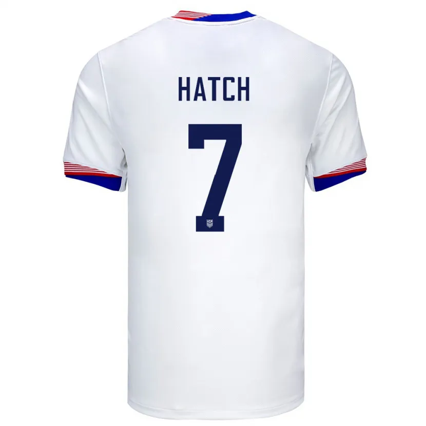 Danxen Heren Verenigde Staten Ashley Hatch #7 Wit Thuisshirt Thuistenue 24-26 T-Shirt