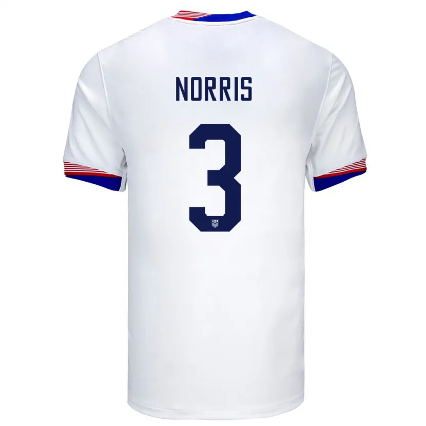 Danxen Heren Verenigde Staten Nolan Norris #3 Wit Thuisshirt Thuistenue 24-26 T-Shirt