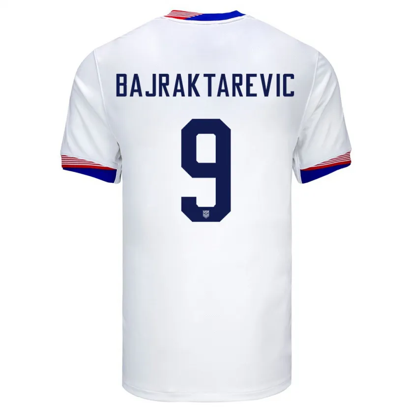 Danxen Heren Verenigde Staten Esmir Bajraktarevic #9 Wit Thuisshirt Thuistenue 24-26 T-Shirt