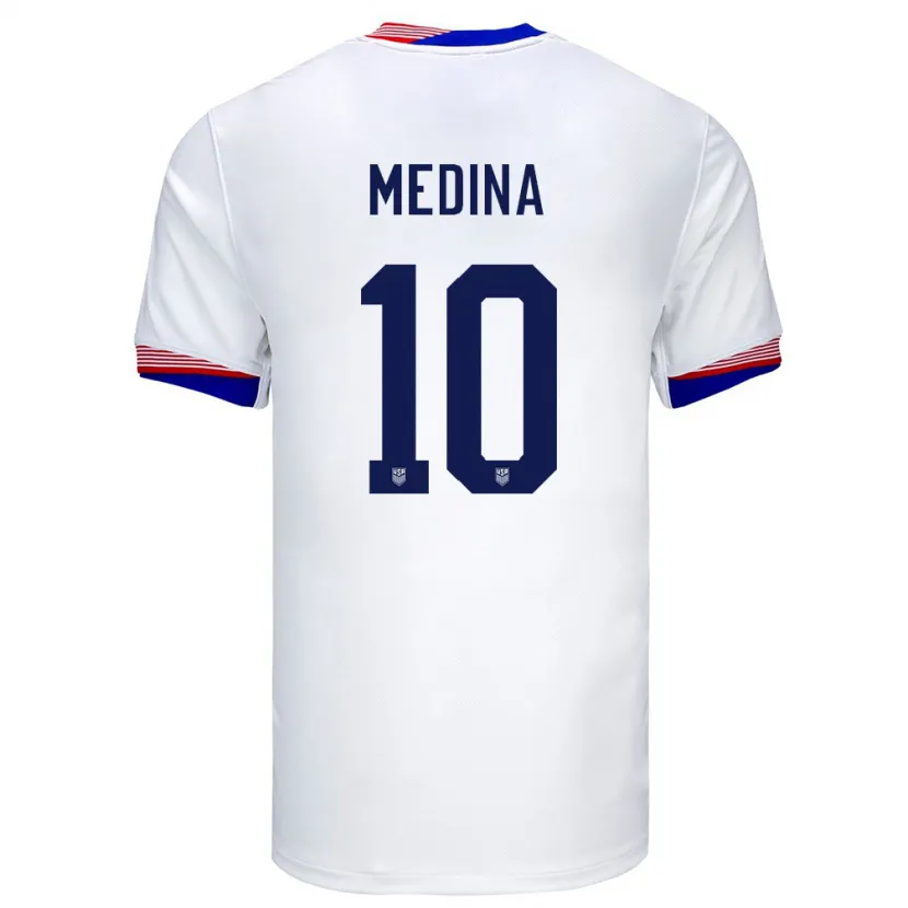 Danxen Heren Verenigde Staten Cruz Medina #10 Wit Thuisshirt Thuistenue 24-26 T-Shirt