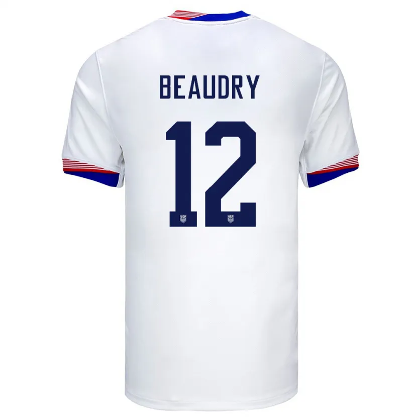 Danxen Heren Verenigde Staten Adam Beaudry #12 Wit Thuisshirt Thuistenue 24-26 T-Shirt