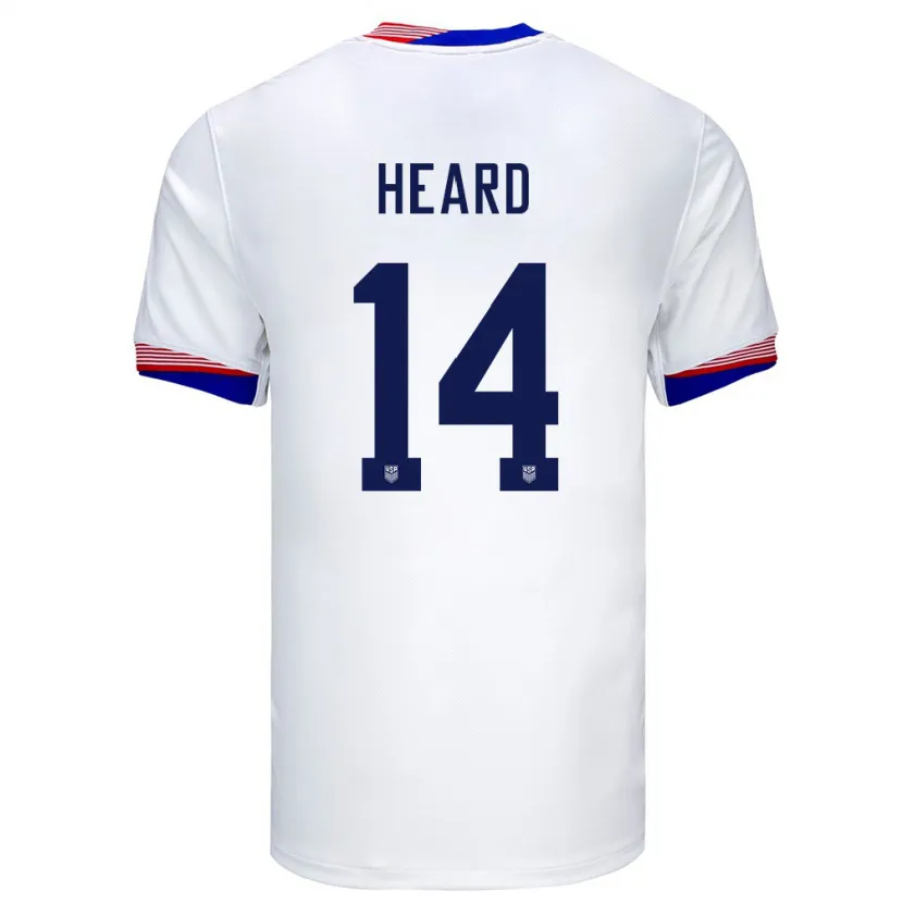 Danxen Heren Verenigde Staten Aaron Heard #14 Wit Thuisshirt Thuistenue 24-26 T-Shirt