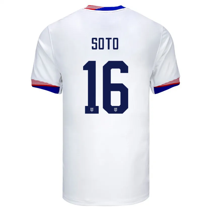 Danxen Heren Verenigde Staten Ezekiel Soto #16 Wit Thuisshirt Thuistenue 24-26 T-Shirt