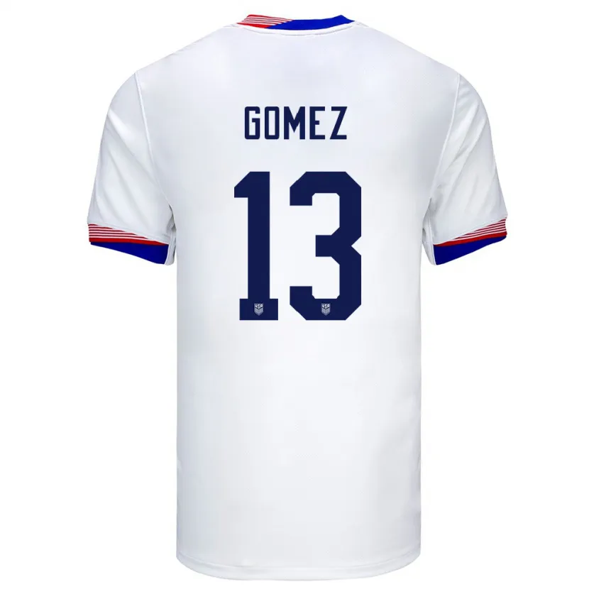 Danxen Heren Verenigde Staten Jonathan Gomez #13 Wit Thuisshirt Thuistenue 24-26 T-Shirt