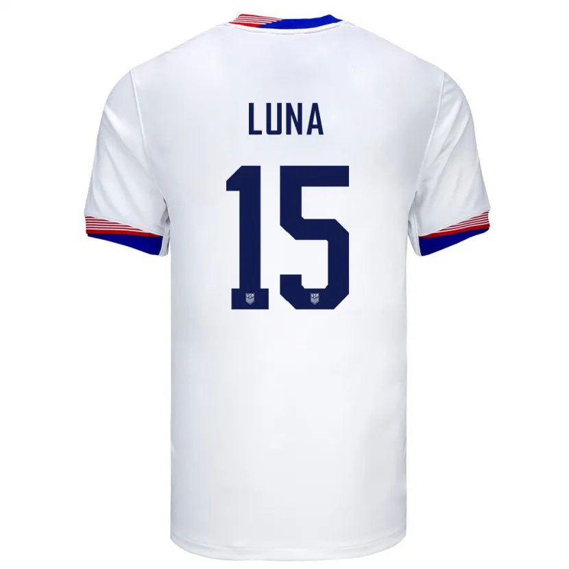 Danxen Heren Verenigde Staten Diego Luna #15 Wit Thuisshirt Thuistenue 24-26 T-Shirt