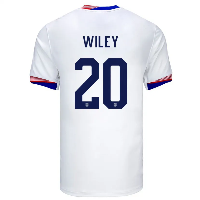 Danxen Heren Verenigde Staten Caleb Wiley #20 Wit Thuisshirt Thuistenue 24-26 T-Shirt