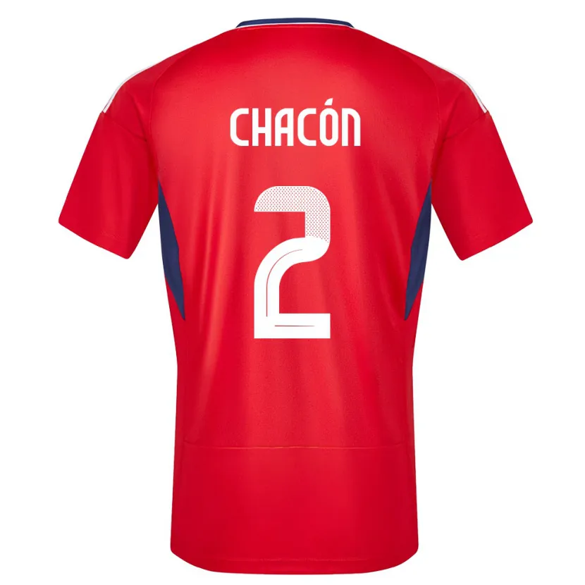 Danxen Heren Costa Rica Daniel Chacon #2 Rood Thuisshirt Thuistenue 24-26 T-Shirt