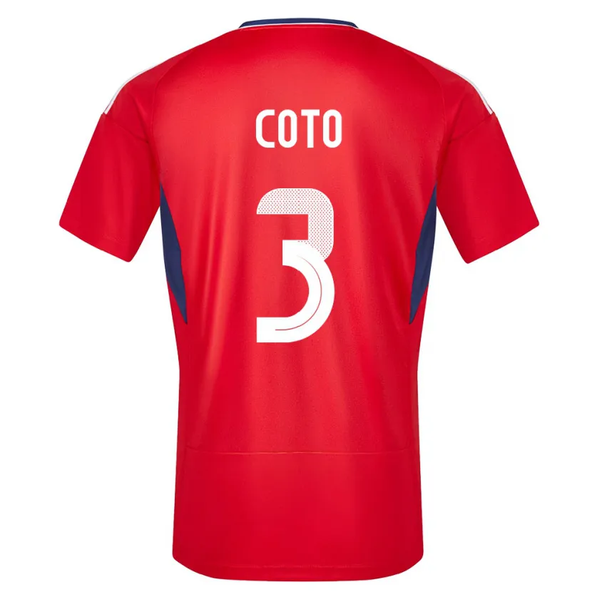 Danxen Heren Costa Rica Maria Coto #3 Rood Thuisshirt Thuistenue 24-26 T-Shirt