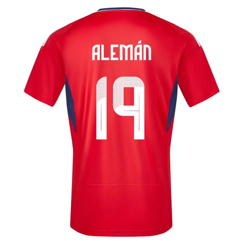 Danxen Heren Costa Rica Fabricio Aleman #19 Rood Thuisshirt Thuistenue 24-26 T-Shirt