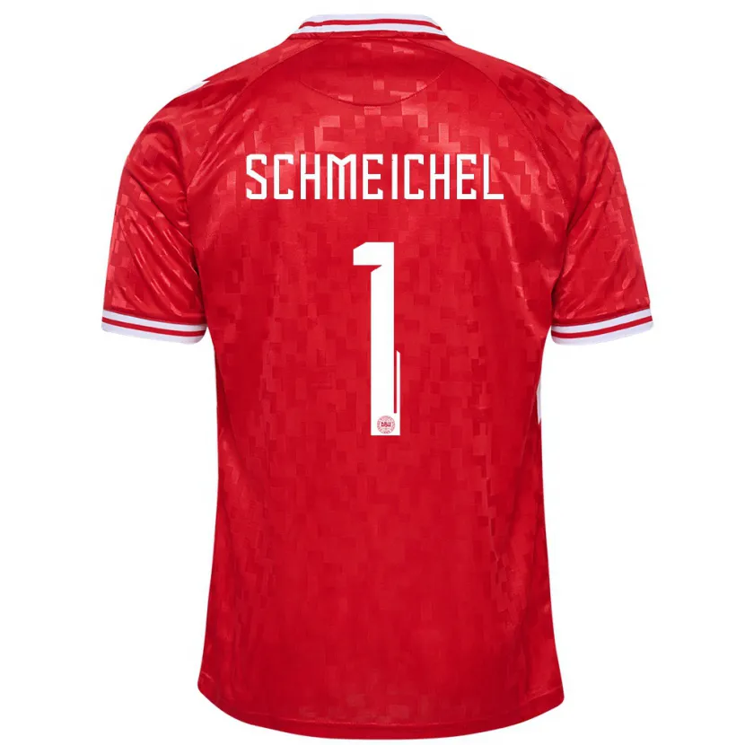 Danxen Heren Denemarken Kasper Schmeichel #1 Rood Thuisshirt Thuistenue 24-26 T-Shirt