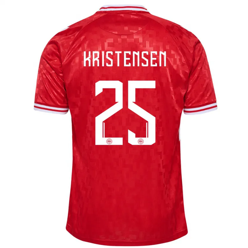 Danxen Heren Denemarken Rasmus Kristensen #25 Rood Thuisshirt Thuistenue 24-26 T-Shirt