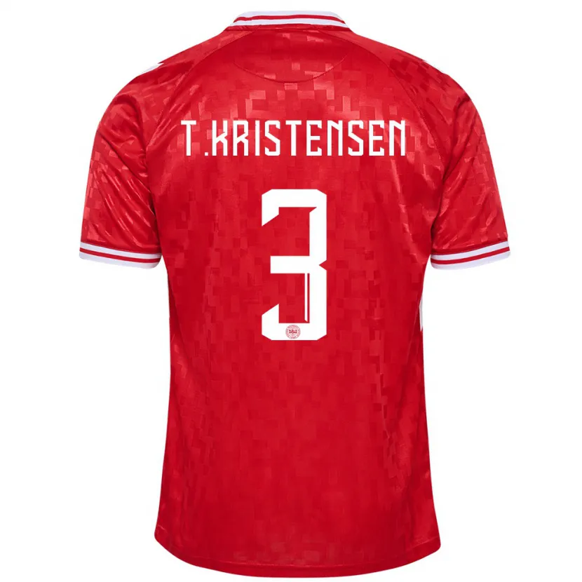 Danxen Heren Denemarken Thomas Kristensen #3 Rood Thuisshirt Thuistenue 24-26 T-Shirt