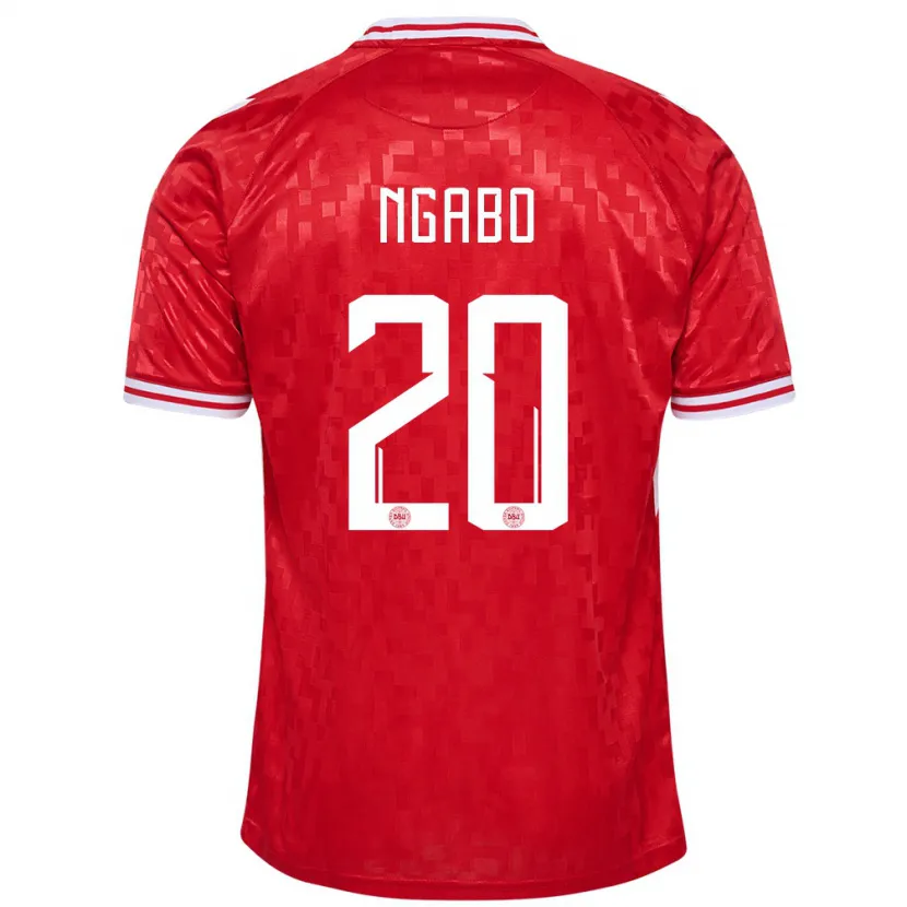 Danxen Heren Denemarken Sanders Ngabo #20 Rood Thuisshirt Thuistenue 24-26 T-Shirt