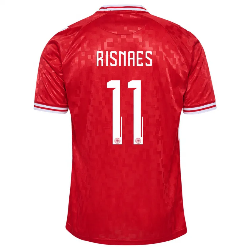 Danxen Heren Denemarken Roberto Risnaes #11 Rood Thuisshirt Thuistenue 24-26 T-Shirt