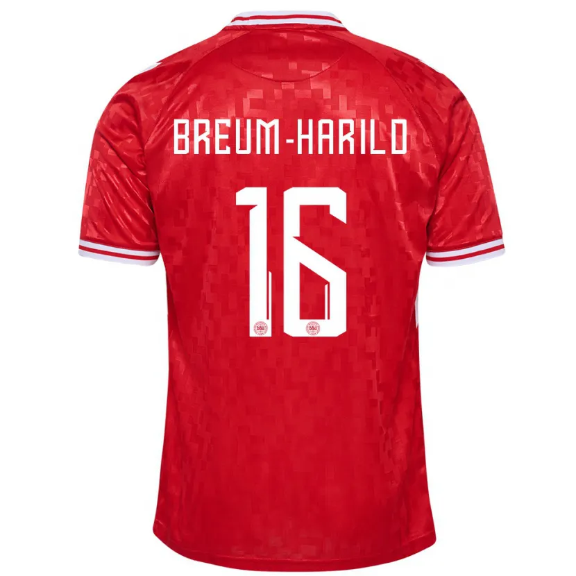 Danxen Heren Denemarken Tobias Breum-Harild #16 Rood Thuisshirt Thuistenue 24-26 T-Shirt