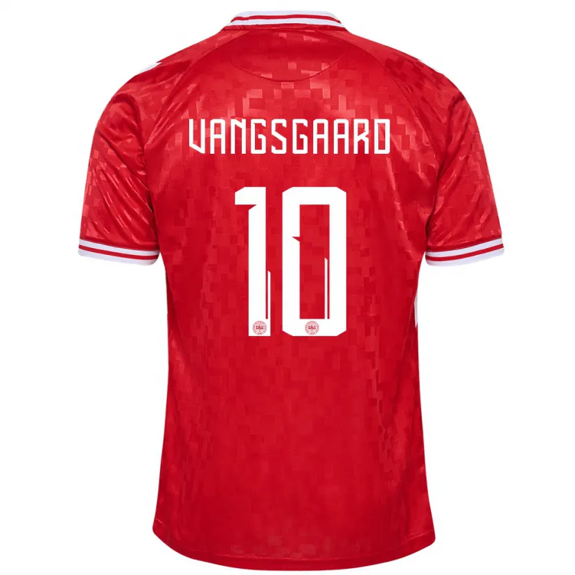 Danxen Heren Denemarken Amalie Vangsgaard #10 Rood Thuisshirt Thuistenue 24-26 T-Shirt