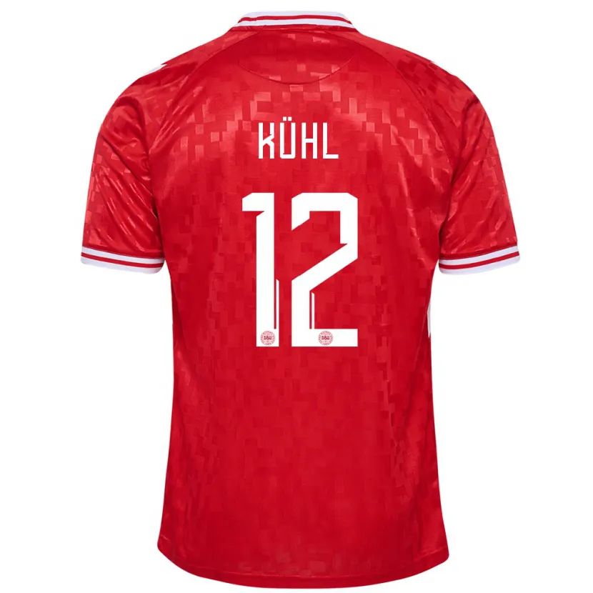 Danxen Heren Denemarken Kathrine Kühl #12 Rood Thuisshirt Thuistenue 24-26 T-Shirt