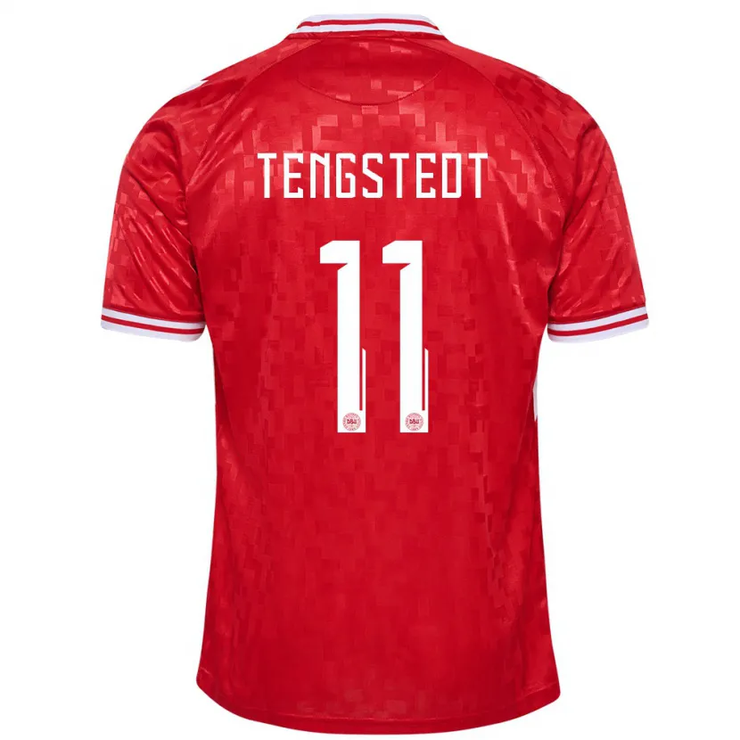 Danxen Heren Denemarken Casper Tengstedt #11 Rood Thuisshirt Thuistenue 24-26 T-Shirt