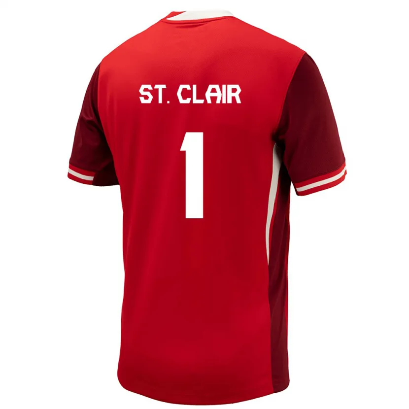 Danxen Heren Canada Dayne St. Clair #1 Rood Thuisshirt Thuistenue 24-26 T-Shirt