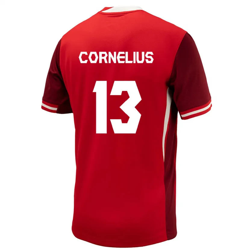 Danxen Heren Canada Derek Cornelius #13 Rood Thuisshirt Thuistenue 24-26 T-Shirt