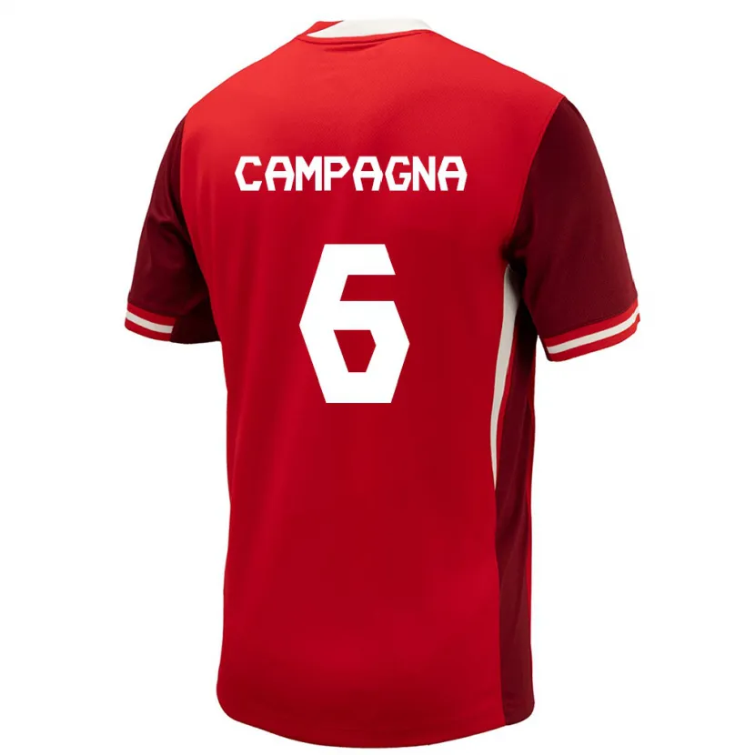 Danxen Heren Canada Matteo Campagna #6 Rood Thuisshirt Thuistenue 24-26 T-Shirt