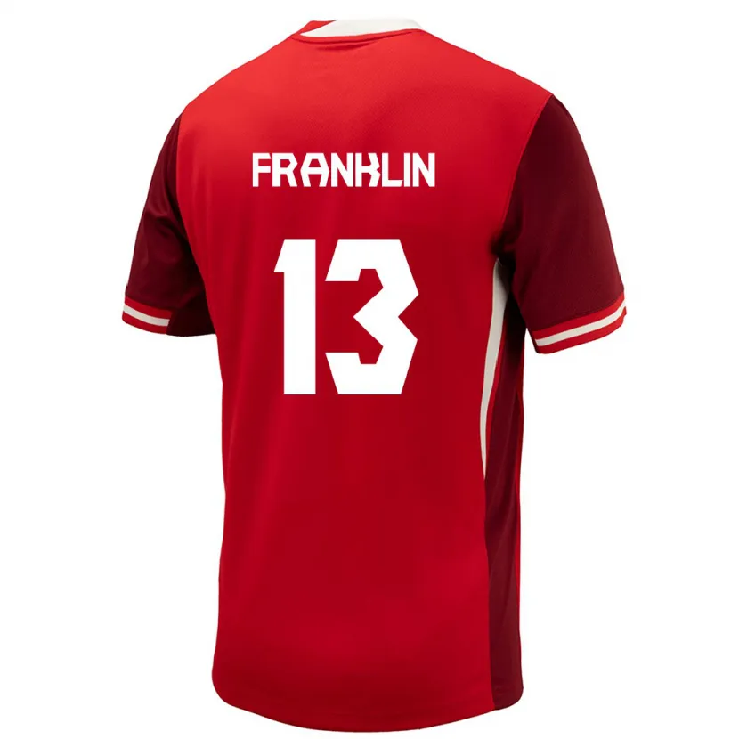 Danxen Heren Canada Kobe Franklin #13 Rood Thuisshirt Thuistenue 24-26 T-Shirt
