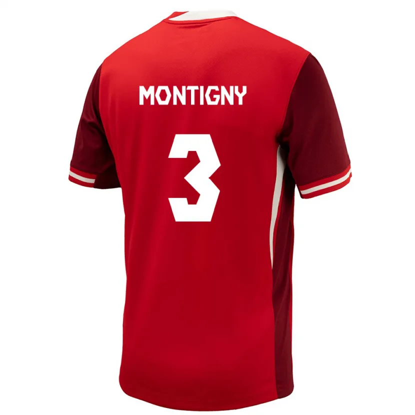 Danxen Heren Canada Gaël De Montigny #3 Rood Thuisshirt Thuistenue 24-26 T-Shirt