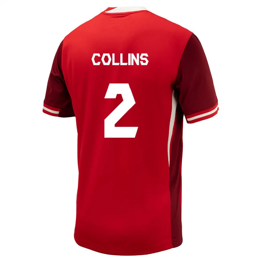 Danxen Heren Canada Sydney Collins #2 Rood Thuisshirt Thuistenue 24-26 T-Shirt