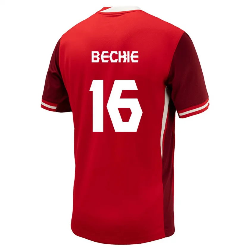 Danxen Heren Canada Janine Beckie #16 Rood Thuisshirt Thuistenue 24-26 T-Shirt
