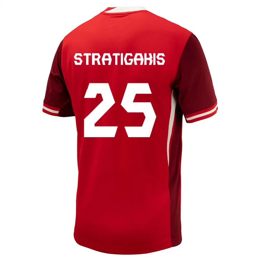 Danxen Heren Canada Sarah Stratigakis #25 Rood Thuisshirt Thuistenue 24-26 T-Shirt