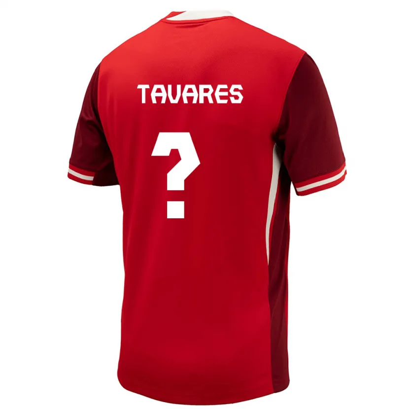 Danxen Heren Canada Hugo Tavares #0 Rood Thuisshirt Thuistenue 24-26 T-Shirt