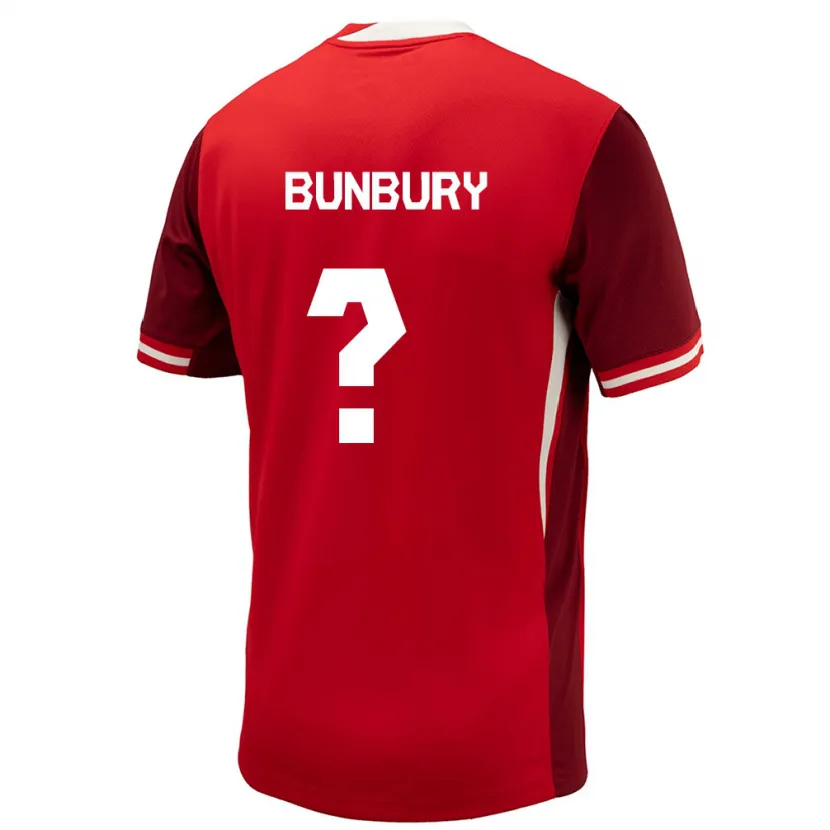 Danxen Heren Canada Mataeo Bunbury #0 Rood Thuisshirt Thuistenue 24-26 T-Shirt