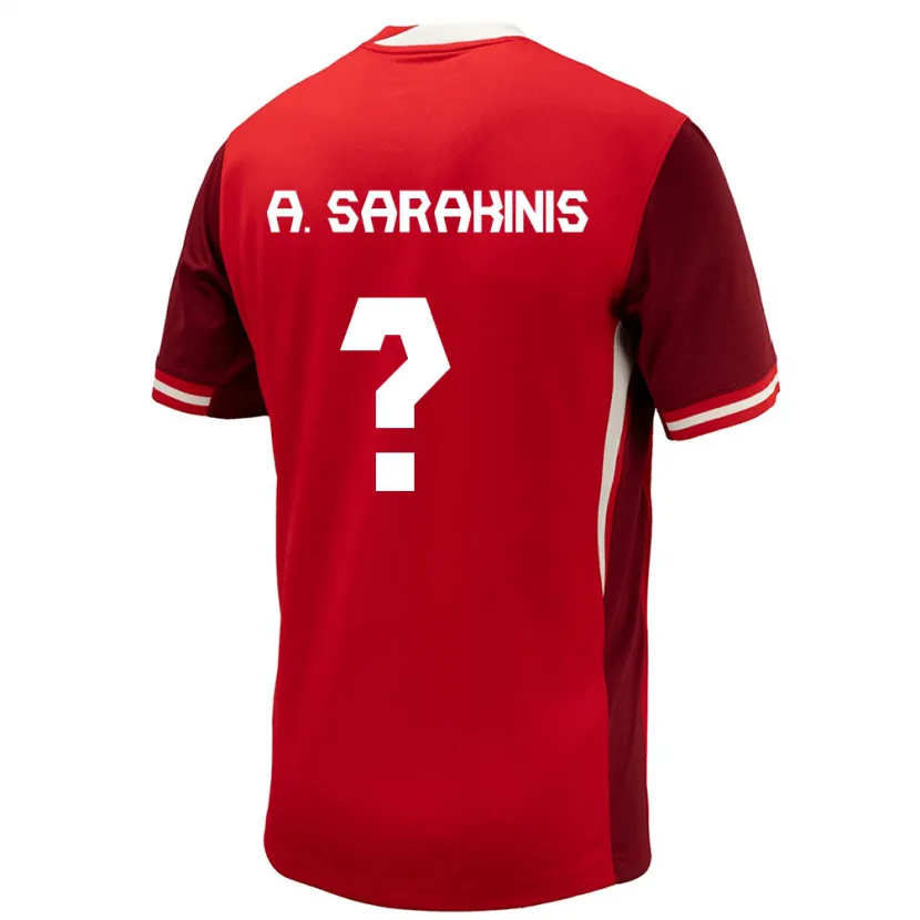Danxen Heren Canada Alexander Sarakinis #0 Rood Thuisshirt Thuistenue 24-26 T-Shirt
