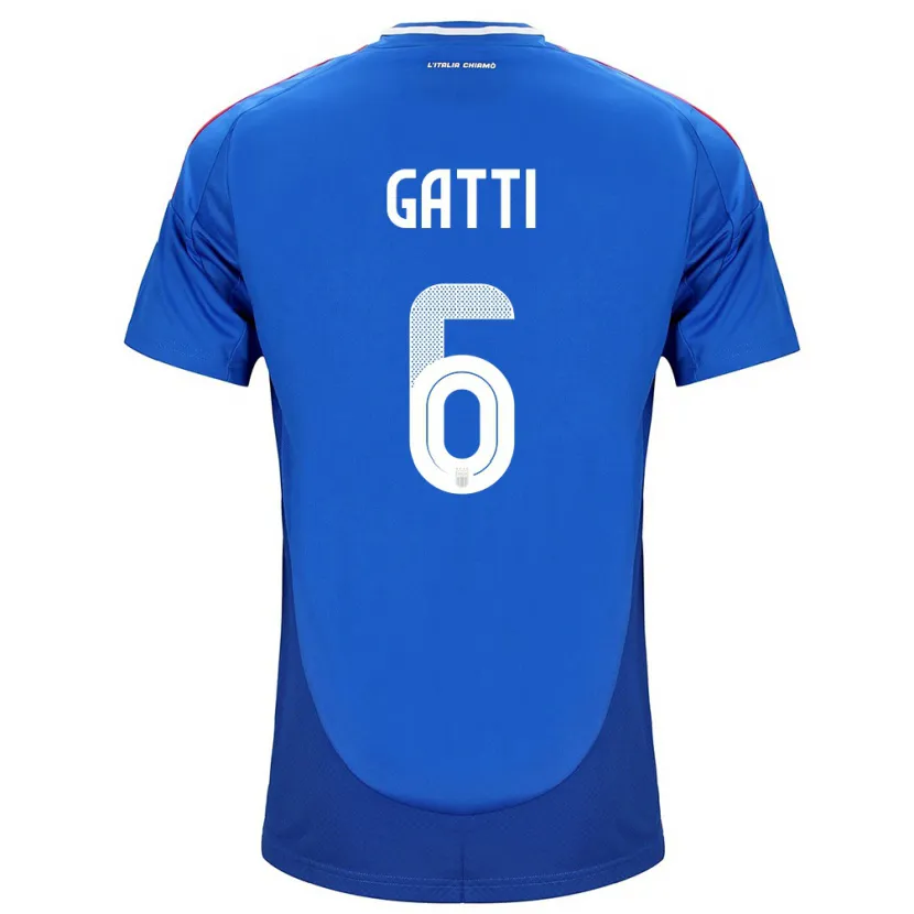 Danxen Heren Italië Federico Gatti #6 Blauw Thuisshirt Thuistenue 24-26 T-Shirt