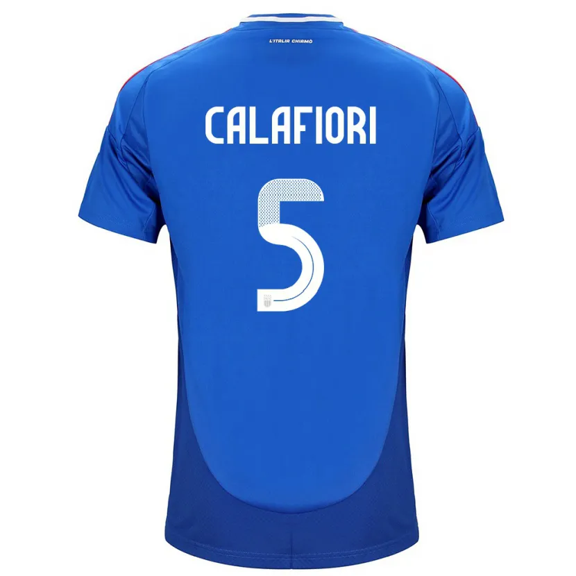 Danxen Heren Italië Riccardo Calafiori #5 Blauw Thuisshirt Thuistenue 24-26 T-Shirt