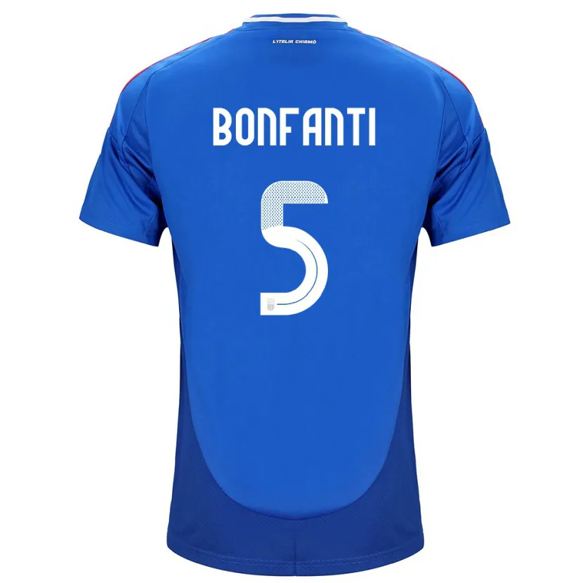 Danxen Heren Italië Giovanni Bonfanti #5 Blauw Thuisshirt Thuistenue 24-26 T-Shirt