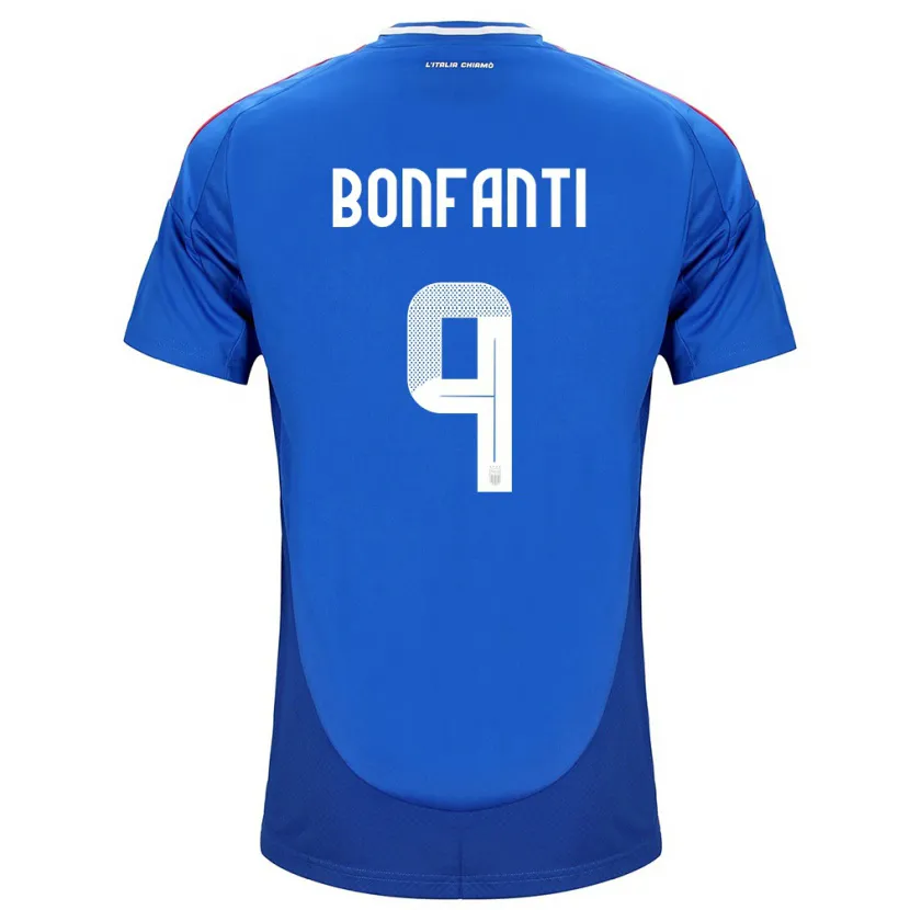 Danxen Heren Italië Nicholas Bonfanti #9 Blauw Thuisshirt Thuistenue 24-26 T-Shirt