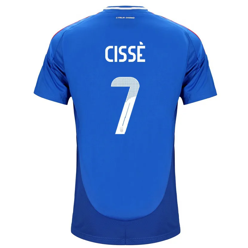 Danxen Heren Italië Alphadjo Cissè #7 Blauw Thuisshirt Thuistenue 24-26 T-Shirt