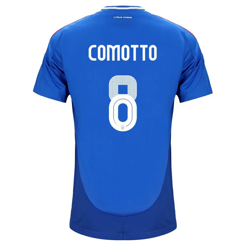 Danxen Heren Italië Christian Comotto #8 Blauw Thuisshirt Thuistenue 24-26 T-Shirt