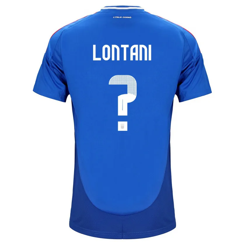 Danxen Heren Italië Simone Lontani #0 Blauw Thuisshirt Thuistenue 24-26 T-Shirt