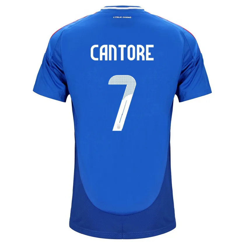 Danxen Heren Italië Sofia Cantore #7 Blauw Thuisshirt Thuistenue 24-26 T-Shirt