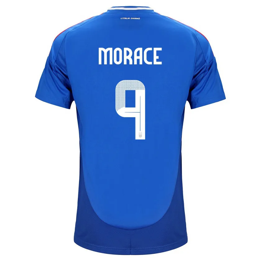 Danxen Heren Italië Carolina Morace #9 Blauw Thuisshirt Thuistenue 24-26 T-Shirt